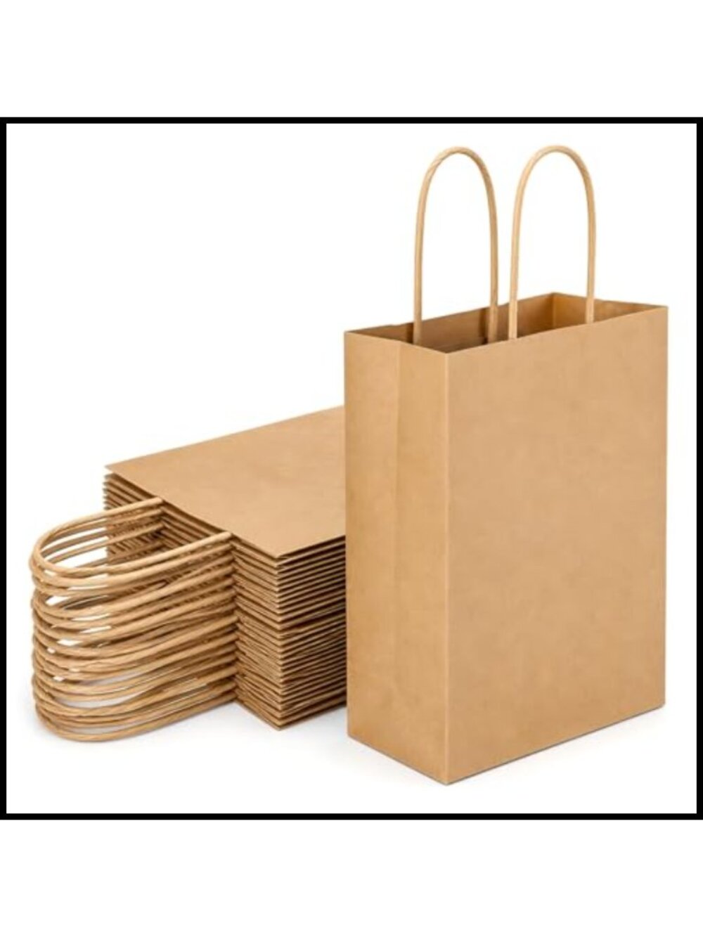 Kraft Paper Gift Bags with Handles Small Recycled Party Favor Bags